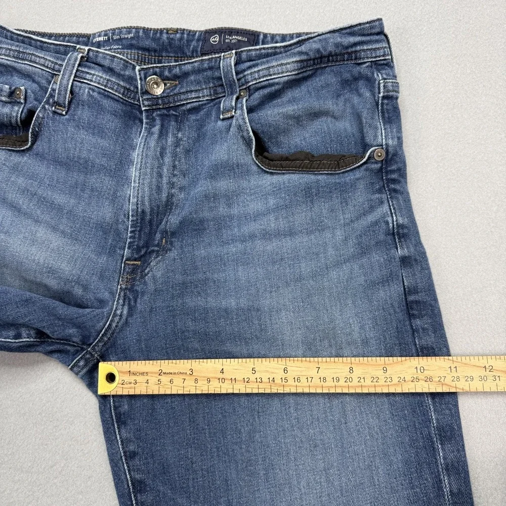 AG Adriano Goldschmied Everett Jeans Mens 34x34 (32x29 Fit) Slim Straight Hemmed